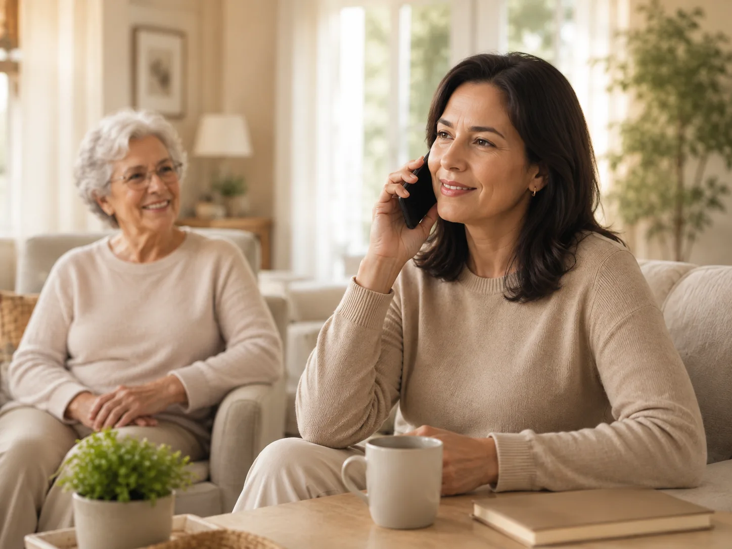 A family member calling for caregiver referral guidance